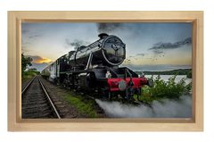 Lokomotif Tablosu Tablosu Naturel Ahşap Çerçeve - 70x100