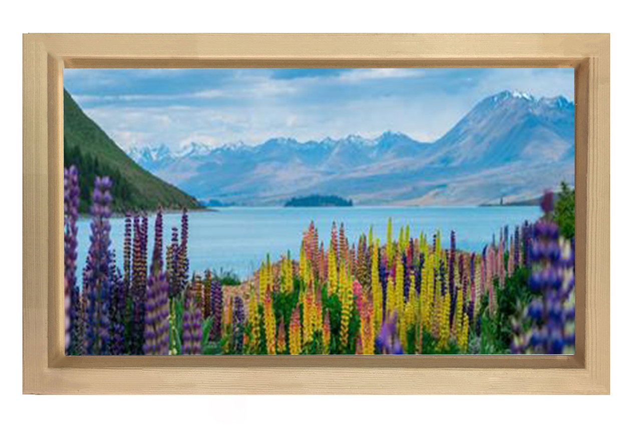 Muhteşem Doğa Manzarası Tablosu Naturel Ahşap - 40x60