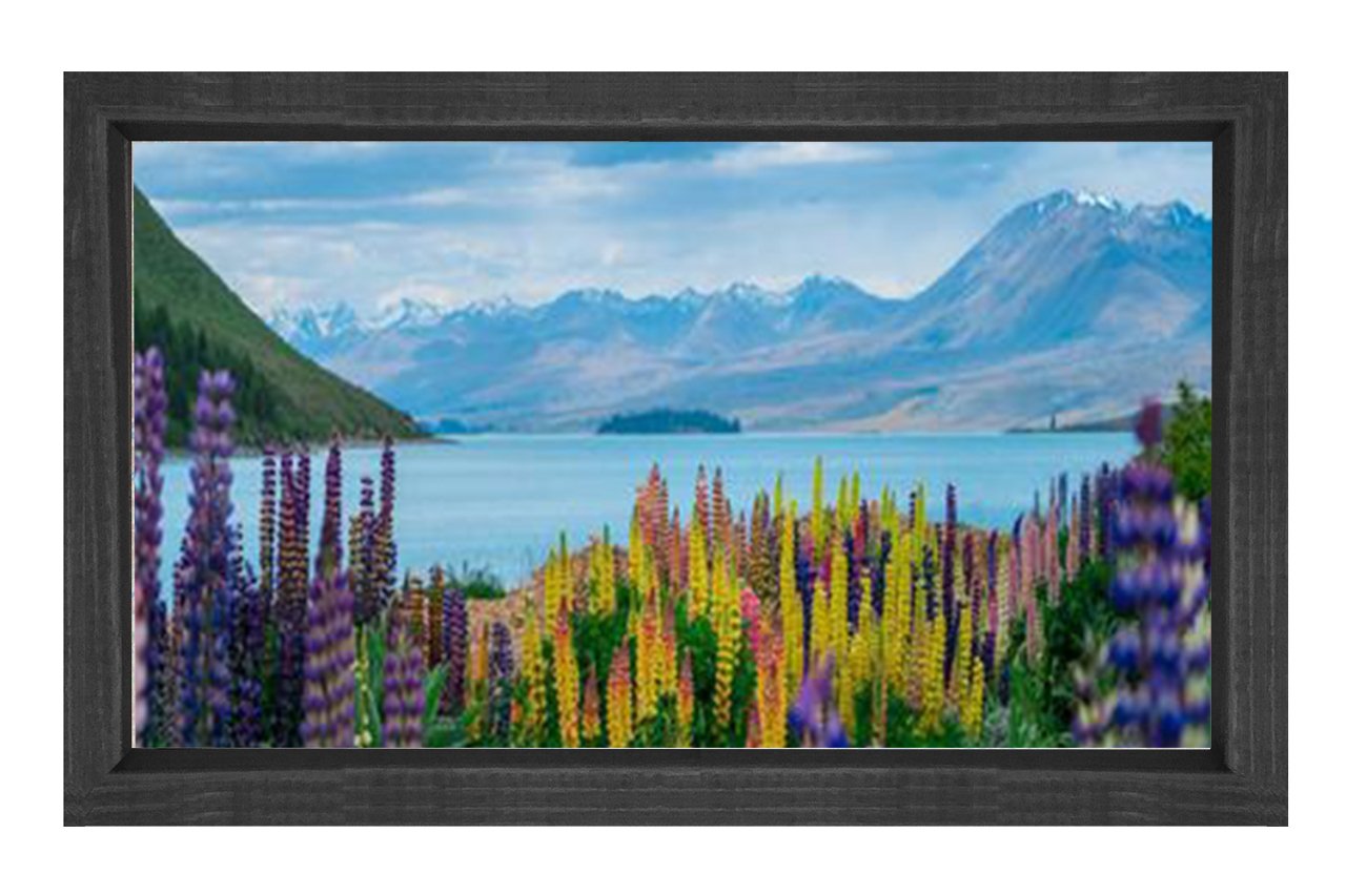 Muhteşem Doğa Manzarası Tablosu Siyah Ahşap - 100x150