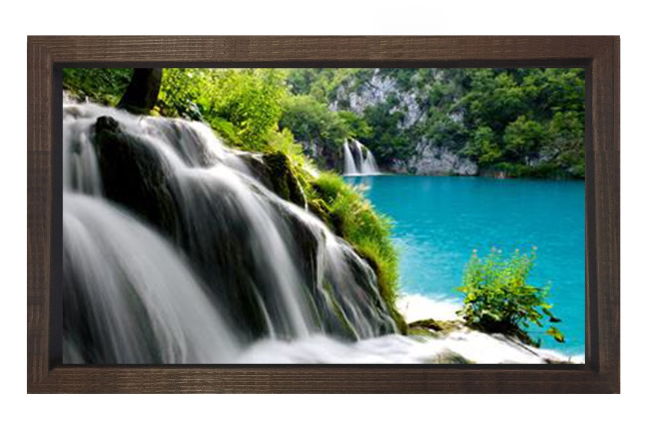 Küçük Pınarlar Ve Göl Tablosu Kahverengi Ahşap Çerçeve - 100x200