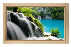 Küçük Pınarlar Ve Göl Tablosu Naturel Ahşap Çerçeve - 45x30