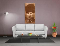 Atatürk Eskitme Tablosu Çerçevesiz - 50x70