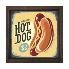 Hot Dog Vintage Restoran Afiş Tablosu