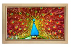 Tavus Kuşu Tablosu Naturel Ahşap - 100x200