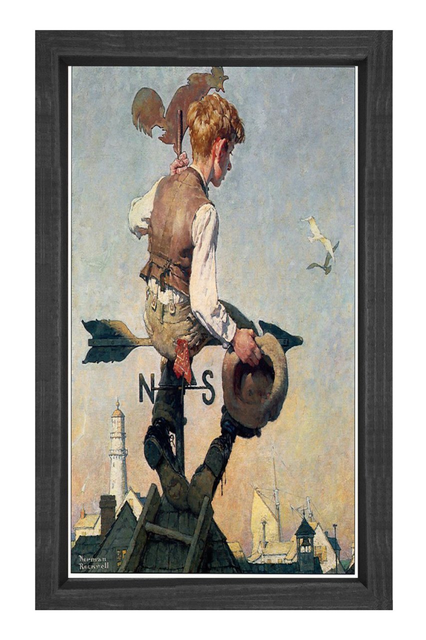 Vintage Çoçuk Yön Tabelası Tablosu Siyah Ahşap Çerçeve - 100x150