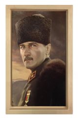 Atatürk Portre Tablosu Naturel Ahşap - 100x200