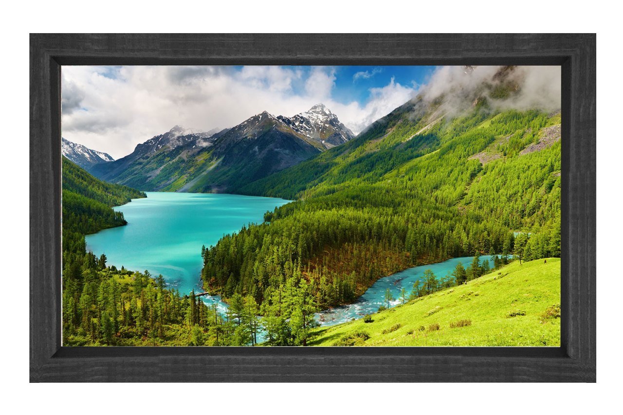 Muhtesem Manzara Tablosu Siyah Ahşap - 50x90