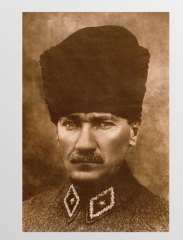 Atatürk Eskitme Tablosu Çerçevesiz - 45x30