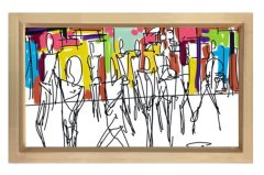 Soyut Reprodüksiyon Tablosu Naturel Ahşap - 100x200