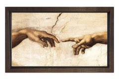 Michelangelo Eller Tablosu Tablosu Kahverengi Ahşap Çerçeve - 45x30