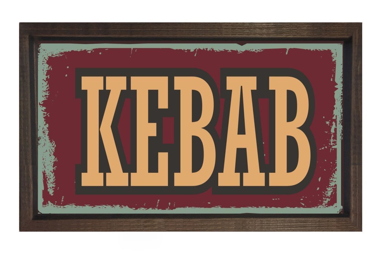 Vintage Kebab Reklam Afişi Tablosu