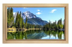 Göl ve Dağ Manzarası Tablosu Naturel Ahşap - 100x200