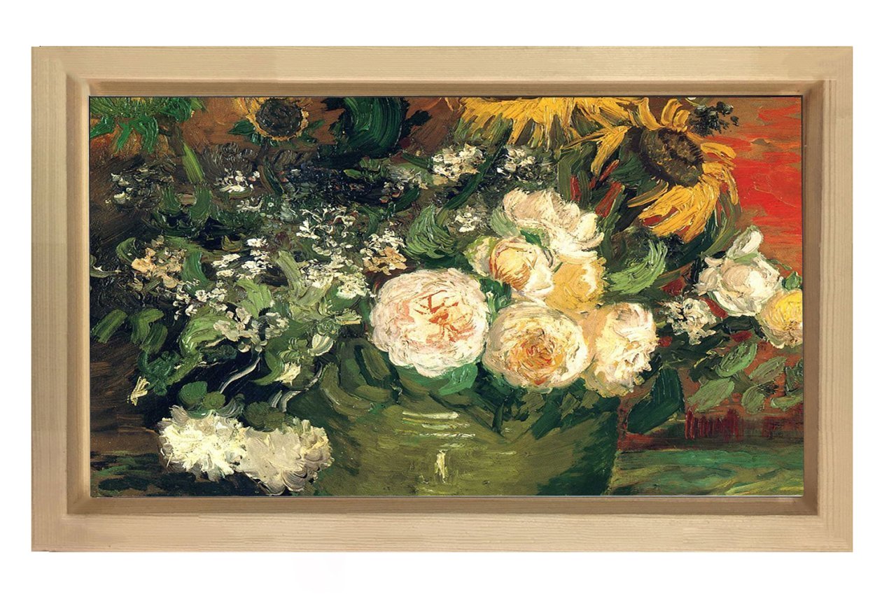 Reprodüksiyon Vazo Tablosu Naturel Ahşap - 100x200