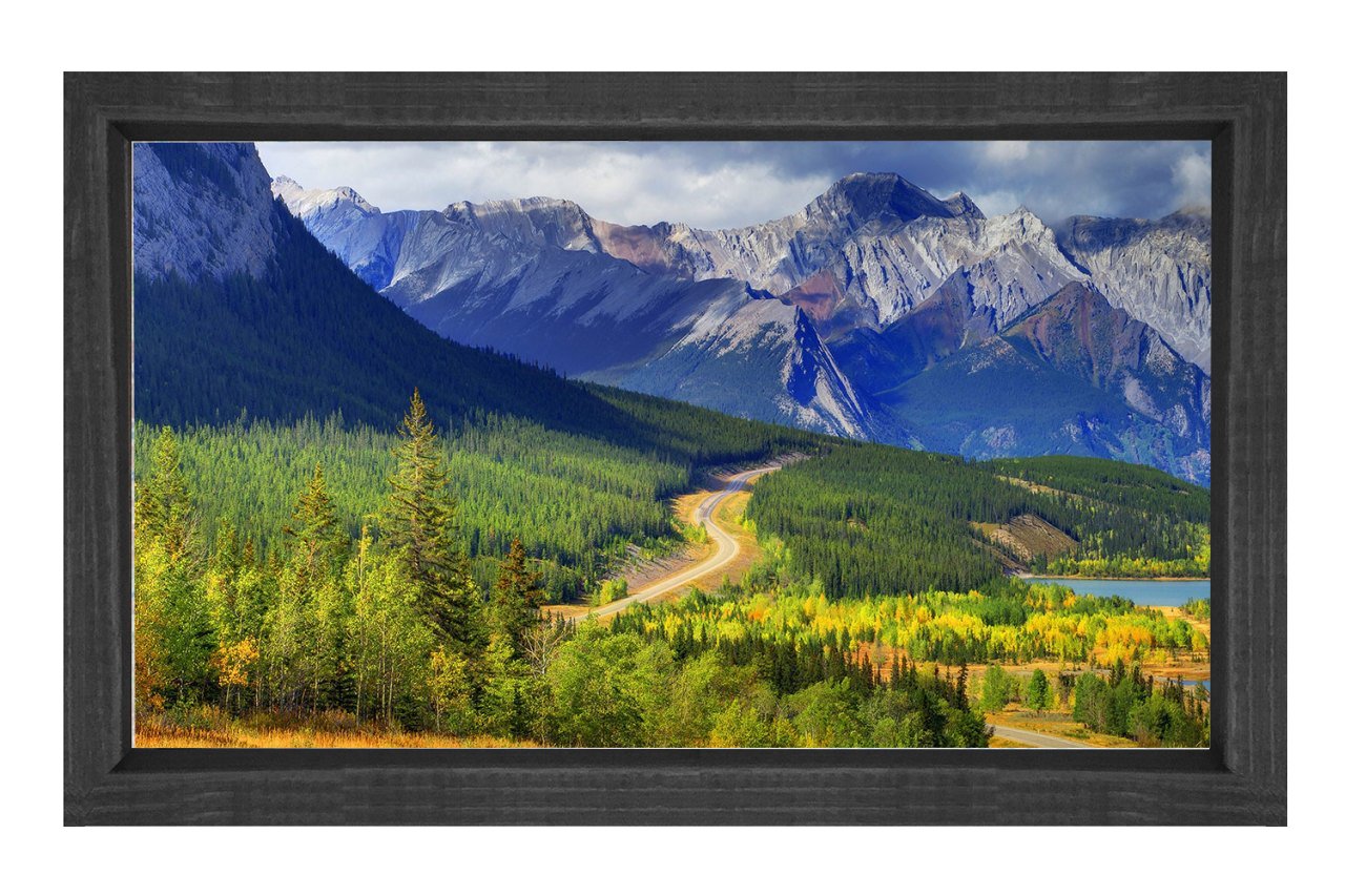 Alp Dağları Manzarası Tablosu Siyah Ahşap - 40x60