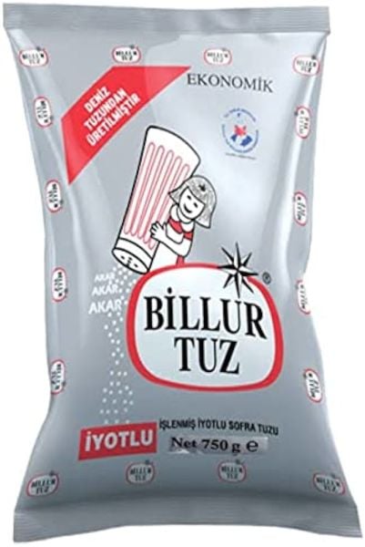 Billur Tuz İyotlu Sofra Tuzu 750gr