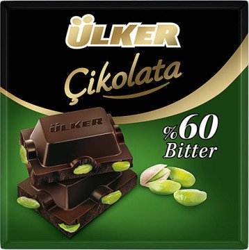 Ülker Kare %60 Bitter Antep Fıstıklı Çikolata 65gr