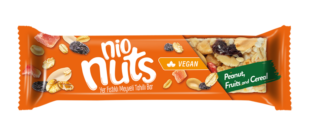 Nio Nuts Yer Fıstıklı Meyveli Tahıllı Bar 23gr