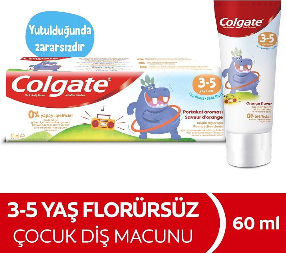 Colgate Florürsüz Çocuk Diş Macunu Portakal Aromalı 60ml