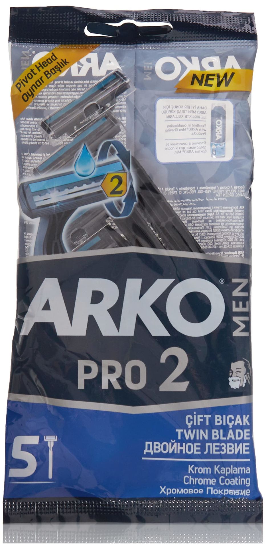 Arko Men Pro 2 Tıraş Bıçağı 5li poşet Çift Bıçak