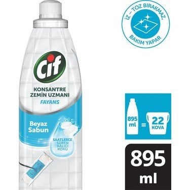 Cif Konsantre Zemin Uzmanı Fayans Beyaz Sabun 895ml