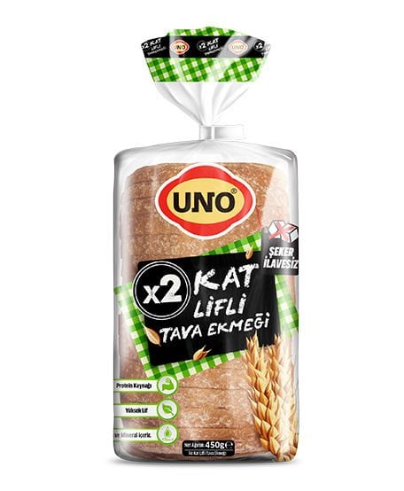 Uno İki Kat Lifli Tava Ekmeği 450gr
