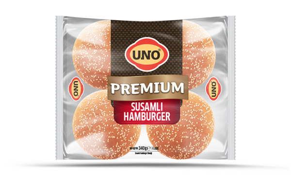 Uno Premium Susamlı Hamburger Ekmeği 4lü 340gr