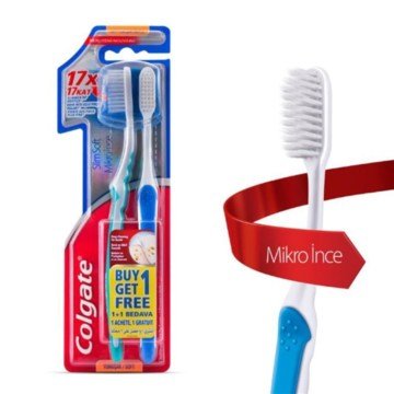 Colgate Mikroince Yumuşak Diş Fırçası 1+1