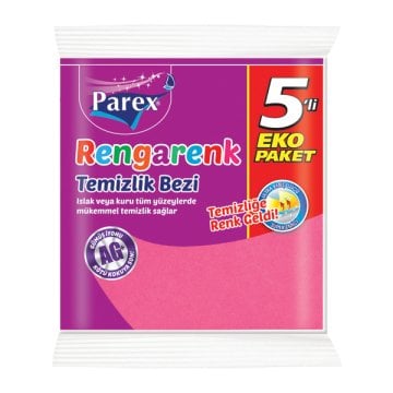 Parex Rengarenk Temizlik Bezi 5li