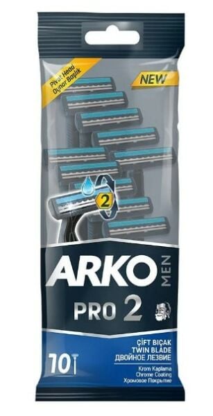 Arko Men Pro 2 Tıraş Bıçağı 10lu poşet Çift Bıçak