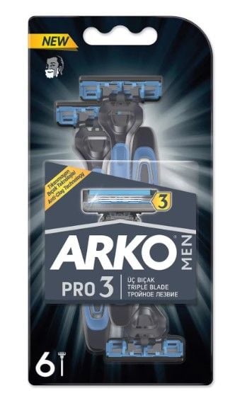 Arko Men Pro3 Üç Bıçak Tıraş Bıçağı 6lı Kartela