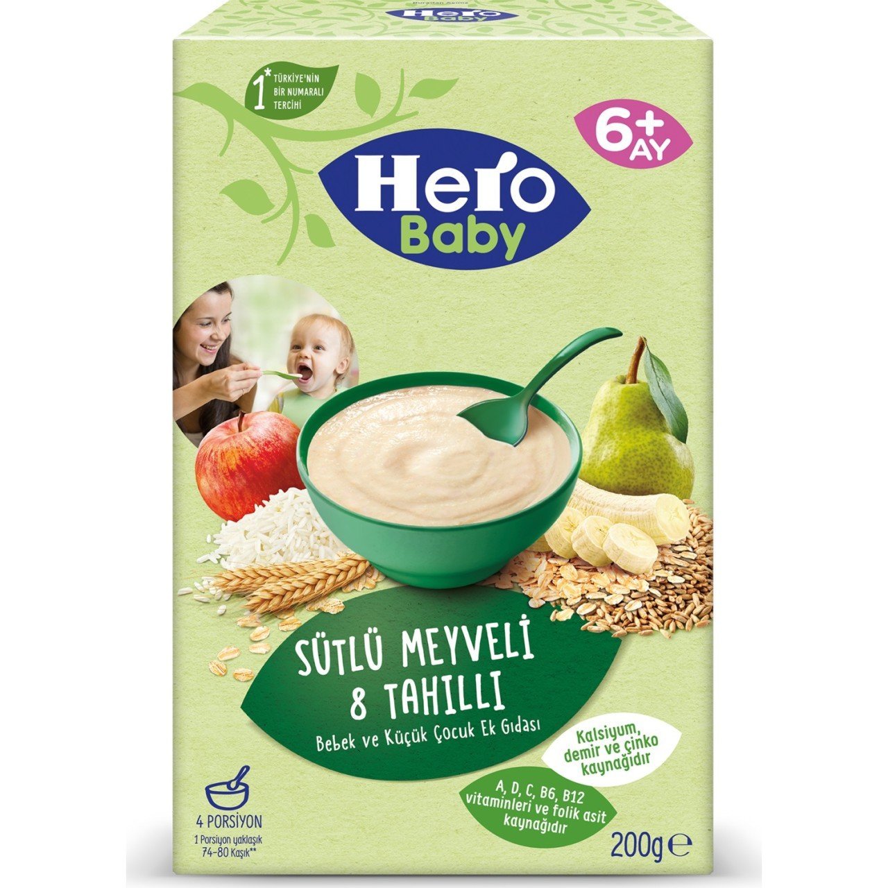 Hero Baby Sütlü Meyveli 8 Tahıllı 200gr