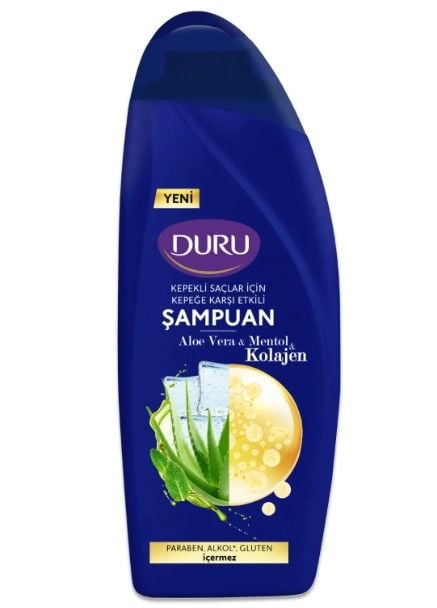 Duru Kepekli Saçlar İçin Kepeğe Karşı Şampuan Aloe Vera & Mentol & Kolejen 500ml