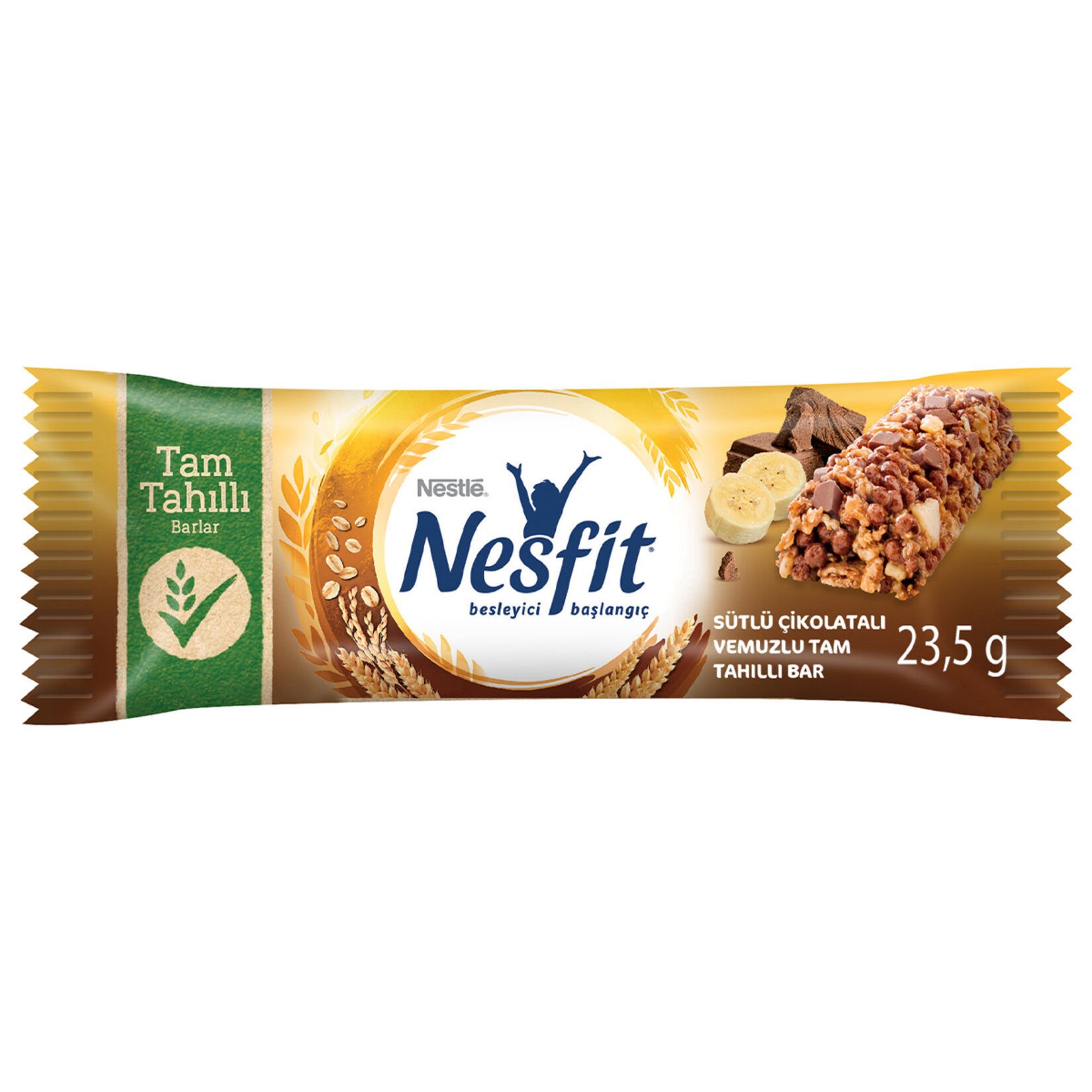 Nestle Nesfit Sütlü Çikolatalı Ve Muzlu Tam Tahıllı Bar 23,5gr