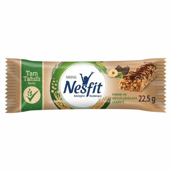 Nestle Nesfit Fındık Ve Sütlü Çikolata Lezzeti Tam Tahıllı Bar 22,5gr