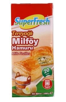 Superfresh Terayağlı Milföy Hamuru 20adet 1000gr