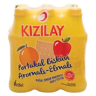 Kızılay Meyve Sulu Maden Suyu Portakal Bisküvi 6*250ml