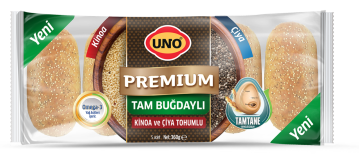 Uno Premium Tam Buğdaylı Kinoa ve Çiya Tohumlu Ekmek 5li 360gr