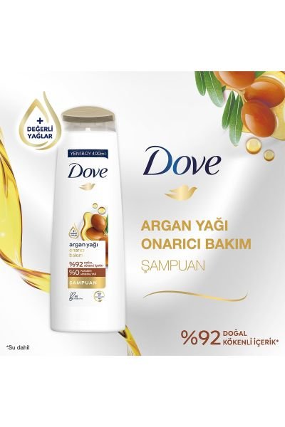 Dove Şampuan Onarıcı Bakım Argan Yağı 400ml