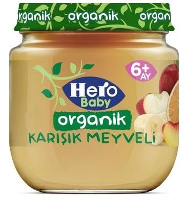 Hero Baby Kavanoz Mama Organik Karışık Meyveli 120gr