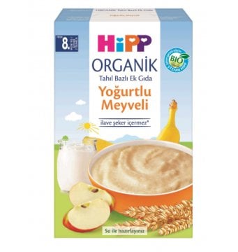 Hipp Organik Tahıl Bazlı Ek Gıda Yoğurtlu Meyveli 250gr
