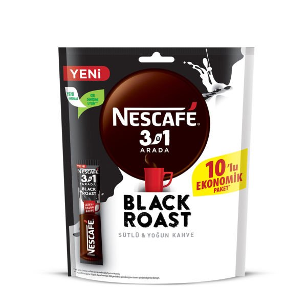 Nescafe 3ü1 Arada Black Roast 10lu Poşet
