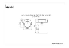 İdevit Alfa Tezgah Üstü Lavabo (51*51cm)