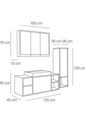 Fym İkon 120 cm Banyo Dolabı