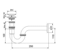 Newarc 740521 Smart Lavabo Sifonu - Süzgeçli