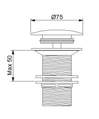 Newarc 740772CW Seramik Sifon Üst Takım Basmalı Deliksiz-Krom