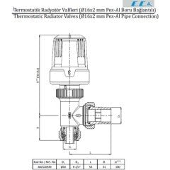 Eca TRV3 1/2 Pex Termostatik Köşe Radyatör Vanası 602120780