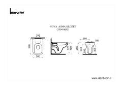 İdevit Nova Asma Klozet + İnce Yavaş Kapanır Klozet Kapağı