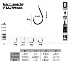 Fujin Cut Gure Deliksiz Düz Olta Kancası