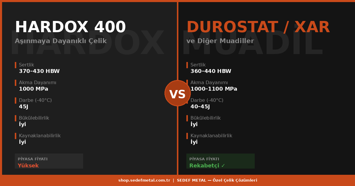 Hardox®  Muadilleri: Daha Uygun Fiyatlı Aşınmaya Dayanıklı Çelik Alternatifleri