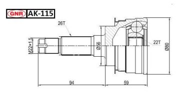 Aks Kafası Dış 323 1.6 90-96 B6 26x22x56